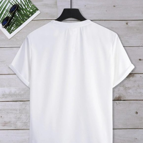 White Casual Men's Rose Print Tee - Picture 3 of 6